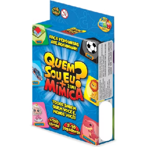🎭 Jogo 2 em 1 Quem Sou Eu? + Mímica GGB – 150 Cartas
