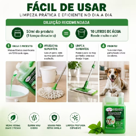 Elimina Odores - 🐾 Desinfetante Herbal Pet Concentrado