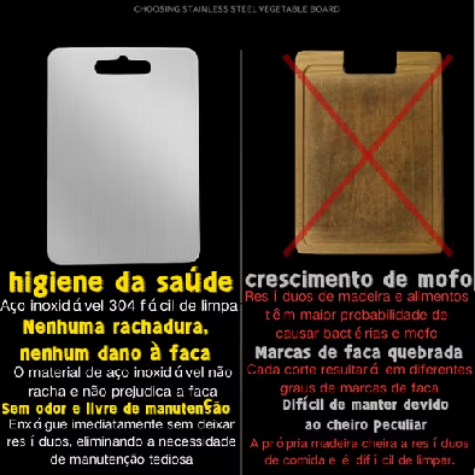 🔪 Tábua de Corte em Aço Inoxidável