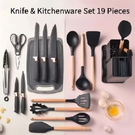 🍳 Kit 19 Peças de Utensílios para Cozinha