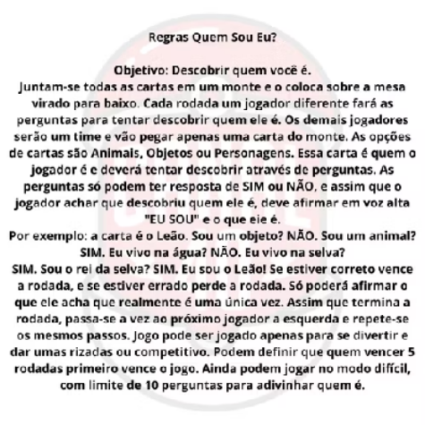 🎭 Jogo 2 em 1 Quem Sou Eu? + Mímica GGB – 150 Cartas