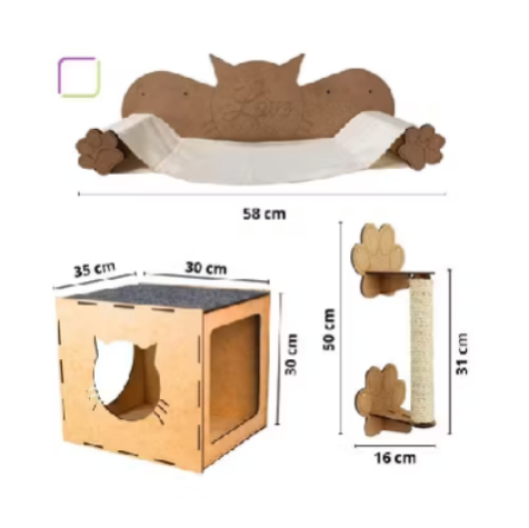 🐱 Playground para Gatos em MDF