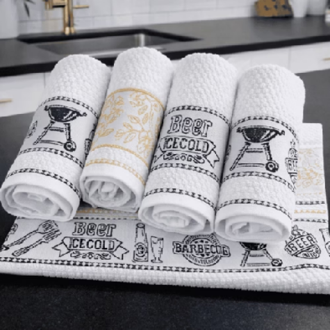 🍽️ Kit 6 Panos de Prato Jacquard