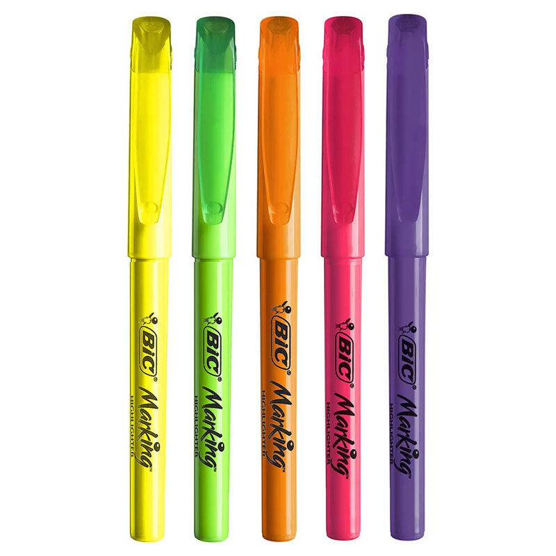 🖍️ Kit Marca-Texto BIC Marking Fluorescente – 5 Cores