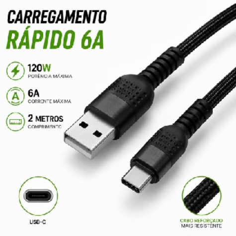 🔌 Cabo Carregador Tipo-C Premium