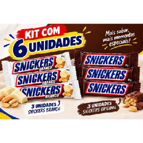 🍫 Kit Snickers Original + Branco
