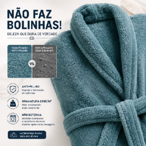 🤍 Roupão – Microfibra Antialérgica