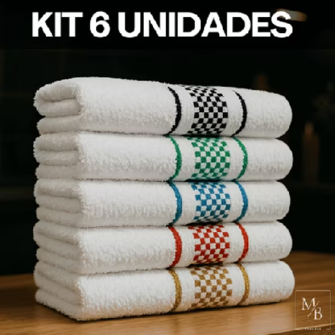 🍽️ Kit 6 Panos de Prato Jacquard
